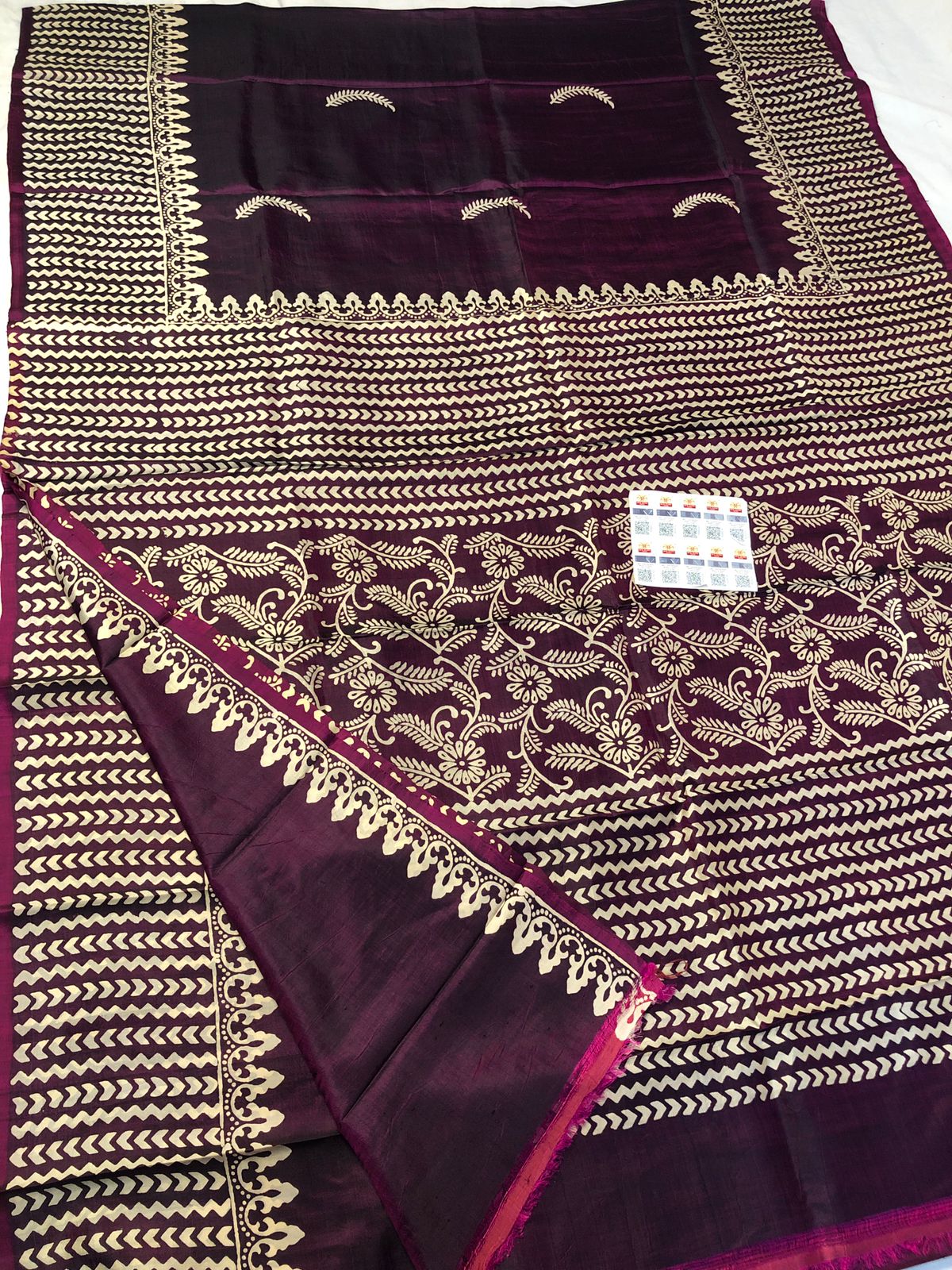 Dual tone wine Katan silk saree with gold woven motifs and traditional border, premium wedding and festive wear saree